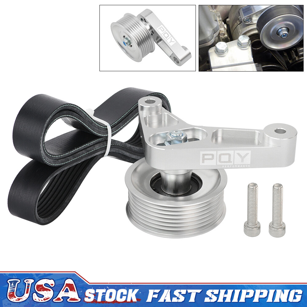 Adjustable EP3 Style Idler Pulley Belt Kit For Honda Civic Acura K24 Engines A/C