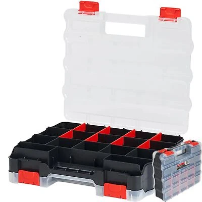 Dekton Jumbo 34 Double Sided Compartment Box Storage Tool Organiser Case
