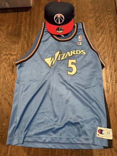 Chris Webber Mitchell & Ness Bullets Jersey Med  Washington Wizards Juwan Hat - Foto 4 di 6