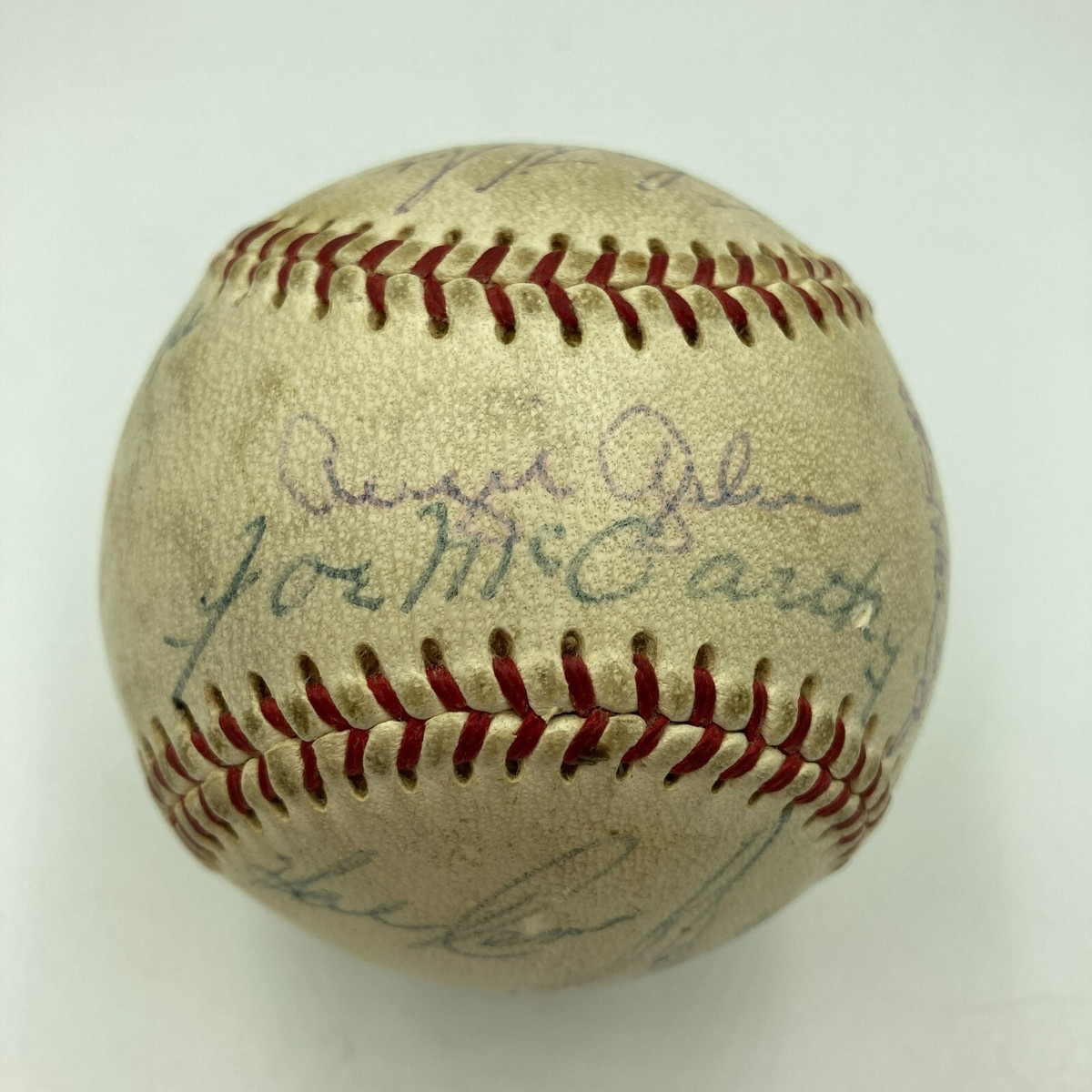 Joe Dimaggio 1960's Yankees Old Timers Day Multi Signed Baseball