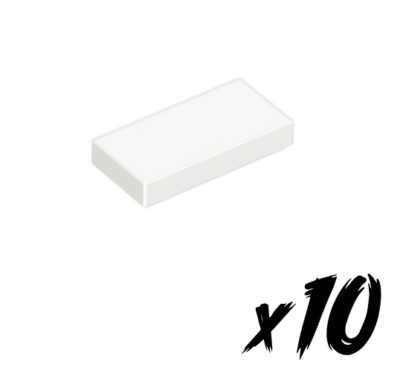 10x LEGO 3069   1x2 Tile   Fliese   weiß   white