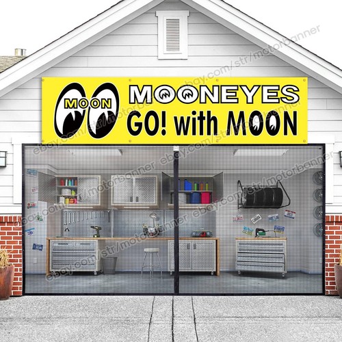 Mooneyes Banner 2x8 FT Flag Room Large Garage  Decora Drag Race Classic - Picture 2 of 12
