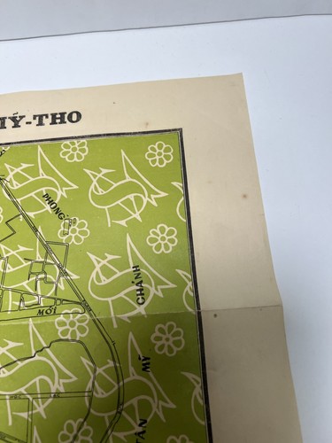 Vietnam Map - 1960s/1970s Saigon Moi- My Tho 19.5" x 13" - Picture 6 of 8