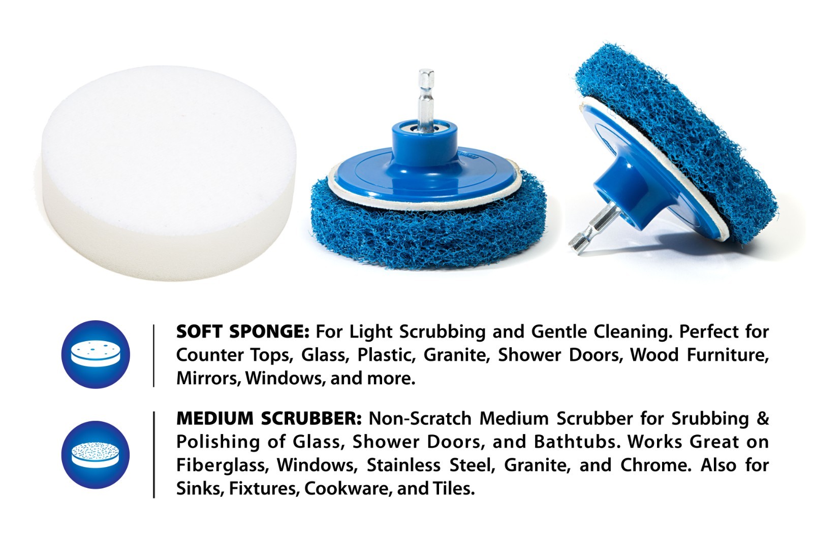 RevoClean&reg; Ultimate 4 Piece Scrub Drill Brush Multi-Purpose Deep Cleaning Kit