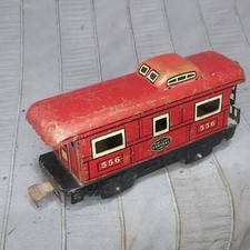 Marx 556 O Gauge New York Central Caboose tin lithograph Red Train Car