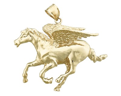 14K Gold 44MM Pegasus Pendant