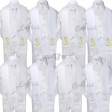 5pc Baby Boy Virgin Mary Pope Stole Baptism Necktie or Bow Tie Vest Suit Sm-20