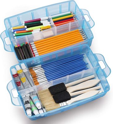 3-Tier Clear Plastic Organizer Box With 30 Compartments - Craft Storage With Adjustable Dividers