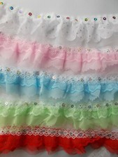 Triple Layered Pleat Gathered Organza Lace  -choose Colour