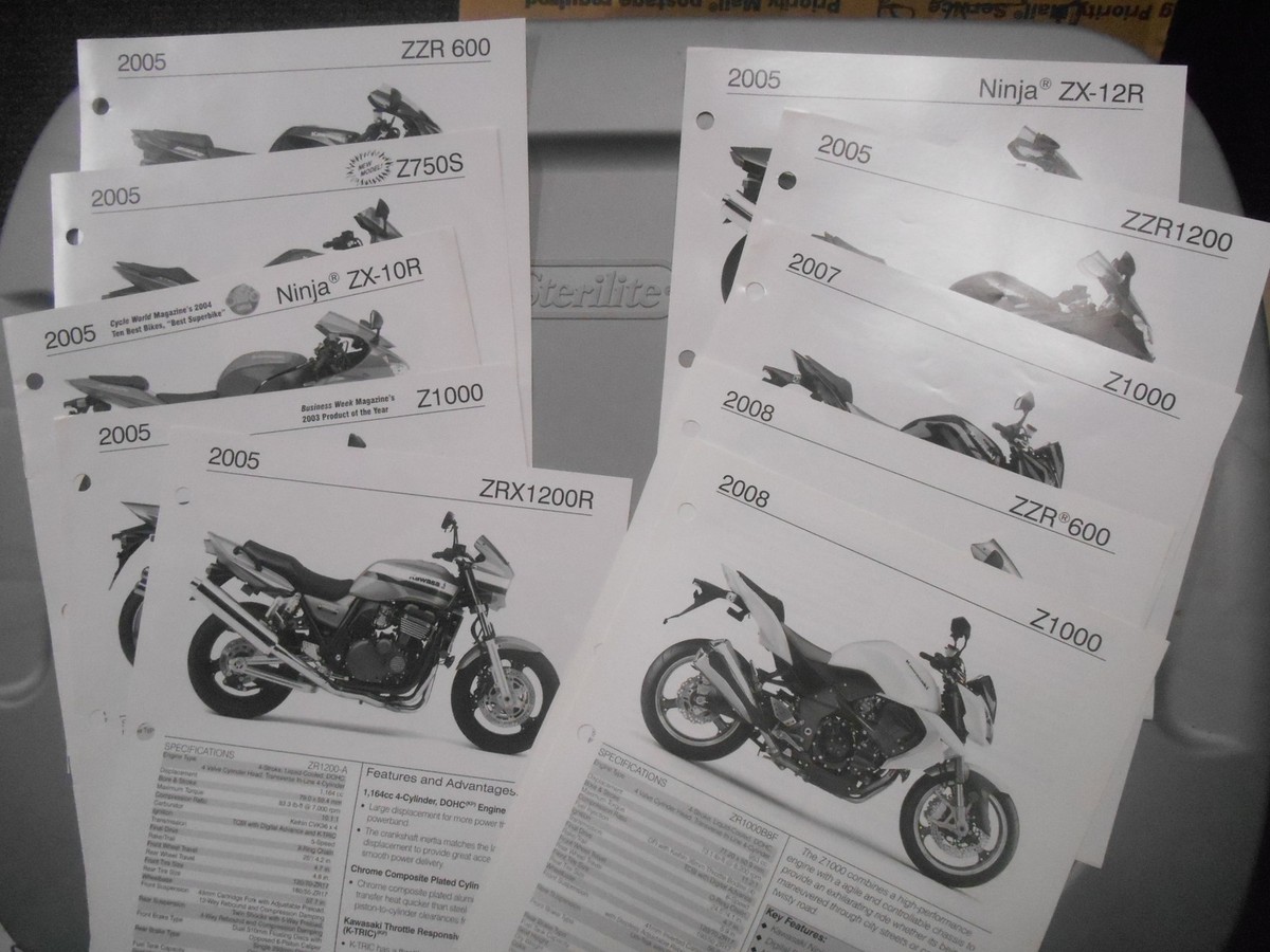 Kawasaki Dealer Sales Features & Specification Brochures Z ZX ZRX