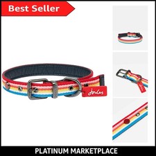 Joules Rainbow Stripe Medium Dog Collar with Adjustable Buckle & Stylish Design