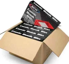 1 Case (5) BCW Red Short Comic Book Box Bin | Heavy Duty Acid Free Plastic Stack