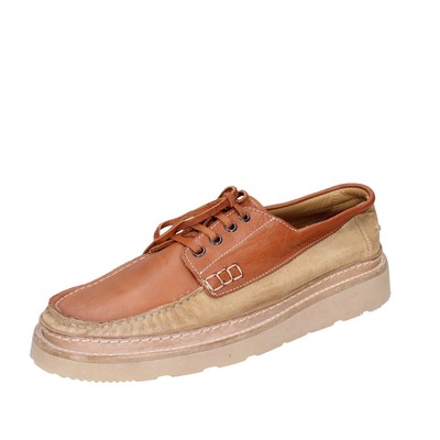 Men's shoes MOMA 9 (EU 42) sneakers brown leather beige suede EX688-42