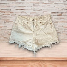 BlankNYC The Reeve High Rise Shorts Frayed Hem White Size 24 EUC