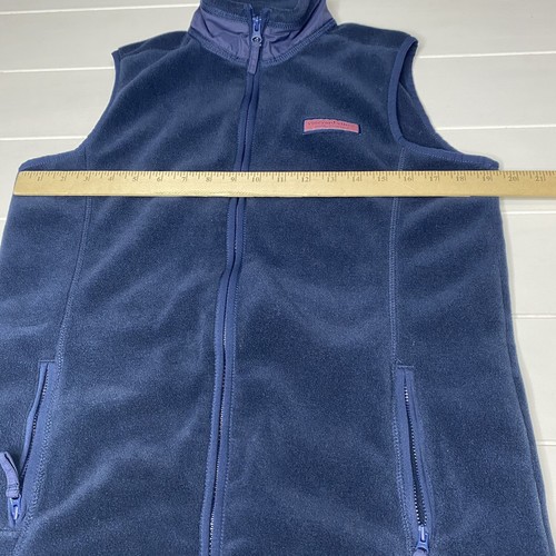Vineyard Vines Vest Fleece Youth Unisex Size XL (20) Full Zip Blue Mock Neck - Picture 8 of 14