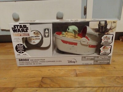 Star Wars Mandalorian Grogu & Hover Pram RC Radio Control Spins Wheelies Age 5+
