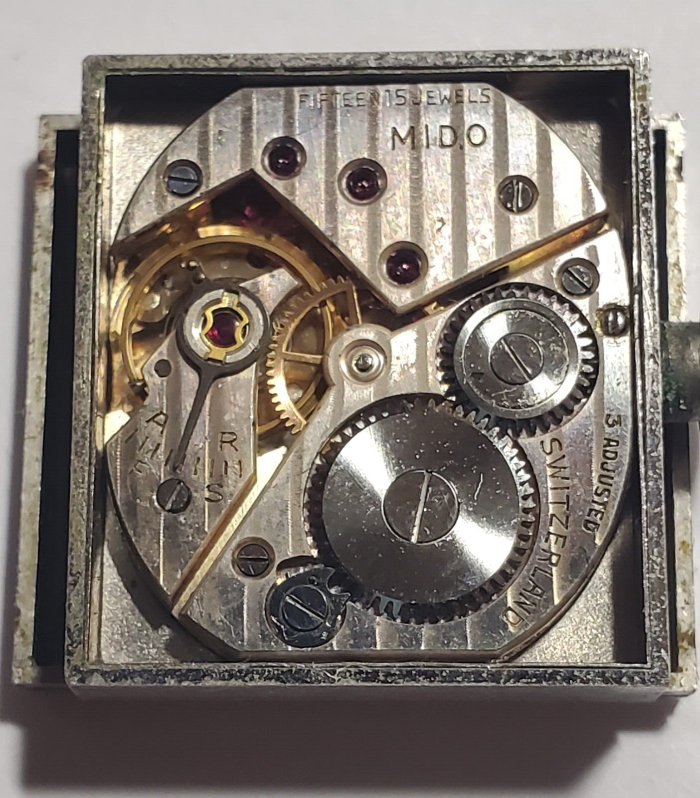 1940'S MIDO MULTIFORT SLIDE-LOCK RECTANGULAR ART … - image 3