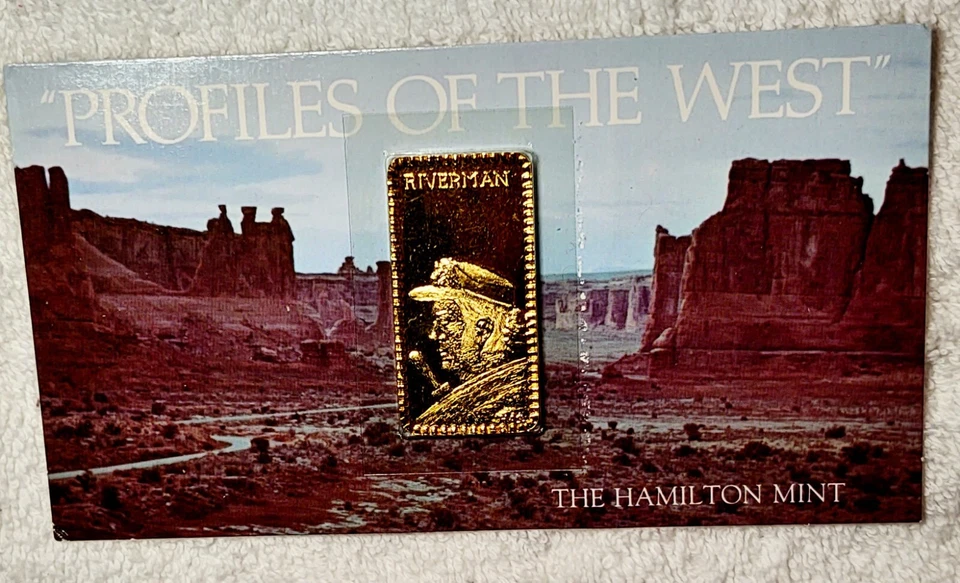 Profiles of the West Riverman Vintage Silver Art Bar Rare Low Mintage Only 5,000 - Image 3 of 4