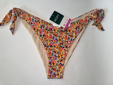 ROXY Women's XL Multi Floral CHEEKY HIGH LEG Surf Swim Beach Bikini Bottom New