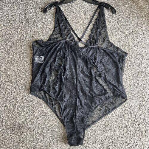 Torrid Black Mesh Lace Bodysuit Sexy Lingerie Sexy Intimates Strappy 4X New - Picture 4 of 6