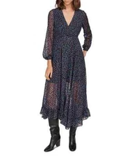 Maje Women’s Ravena Floral Burnout Ruffle Maxi Dress Size 1 Small 2D451