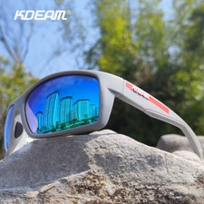 KDEAM Men Women TR90 Oval Polarized Sunglasses Outdoor Sports Driving Glasses