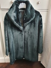 New Phase Eight Beckie Foux Fur Teal Coat - Size 8 - Rrp £269
