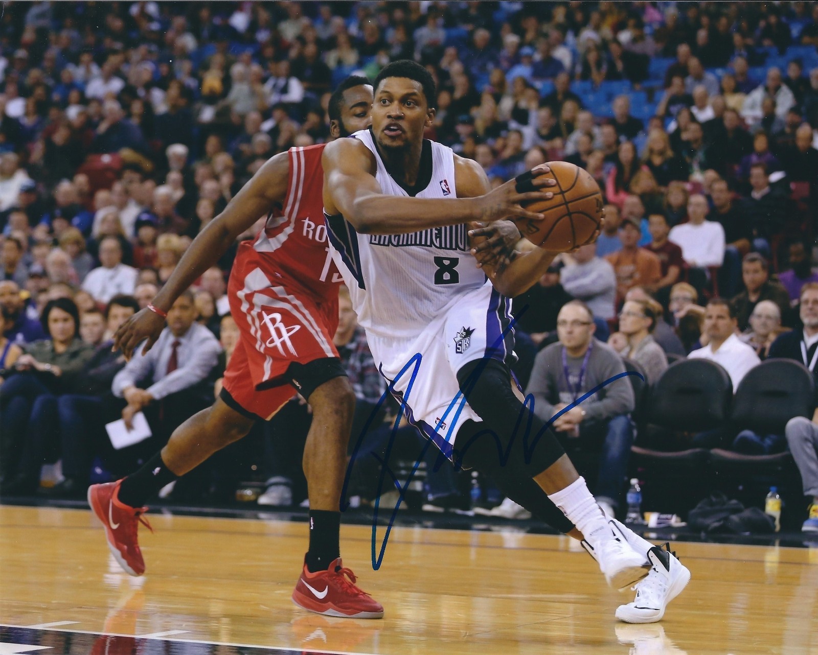 Autographed Signed RUDY GAY Sacramento Kings Basketball 8x10 photo w/COA 