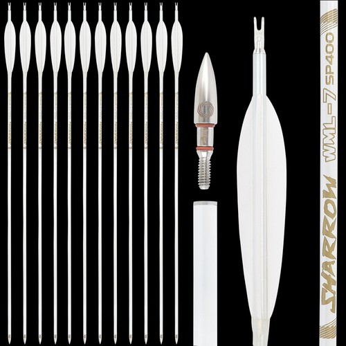 32" Pure Carbon Arrows 5" Feather SP400-800 Archery Compound Recurve Bow Hunting
