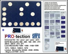 Coin Trays 35 Round Compartments 32.5mm Coins Blue SAFE 191 + 194 Slipcase PRO
