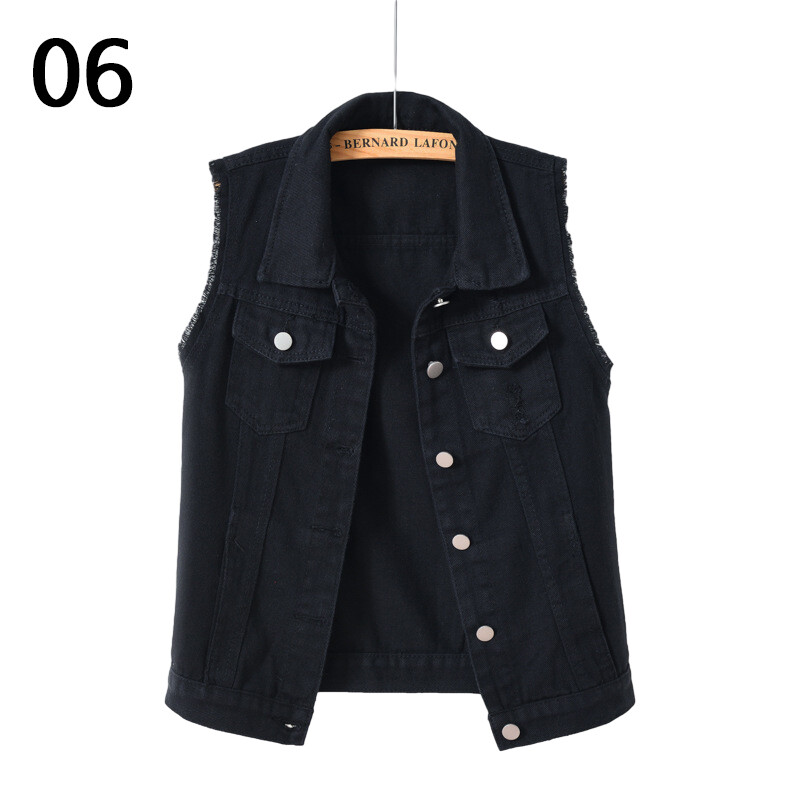 Gilet Denim Unisex Punk Con Borchie - Giacca Senza Maniche, V-Neck, Taglio Slim, Perfetto Per Look Casual E Concerti