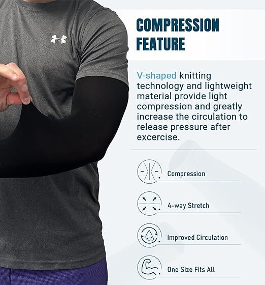 1Pcs Arm Sleeve for Men or Women Compression Cooling Ice Silk UV Sun Protection Arm Sleeves Sports Protection Tattoo Cover - 18