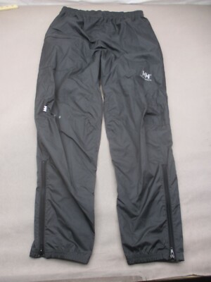 Helly Hansen Size M Mens BLK Stretch Waist Drawstring Leg Zip Track Pants 678