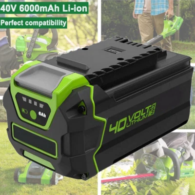 Batterie Li-ion 40V 6000mAh pour Greenworks G-MAX 29462 29472 20302 20672 20202