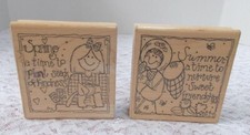 TRL Set of 2 Design Rubber Stamps - "Springtime" "Summertime"