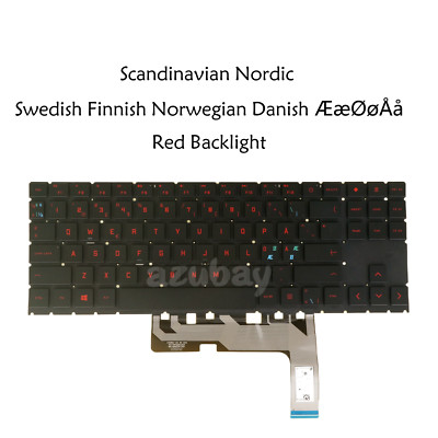 Red Backlit Laptop Keyboard For HP Omen 16-B0000 16-C0000 15-EN0000 15-EK0000