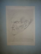 Guido RENI (1575-1642) GRANDE INCISIONE DISEGNO ACCADEMICO STUDIO RITRATTO 1860