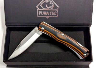 PUMA TEC Slim Line Taschenmesser AISI 420  Back Lock G10 Griffschalen Riemenöse