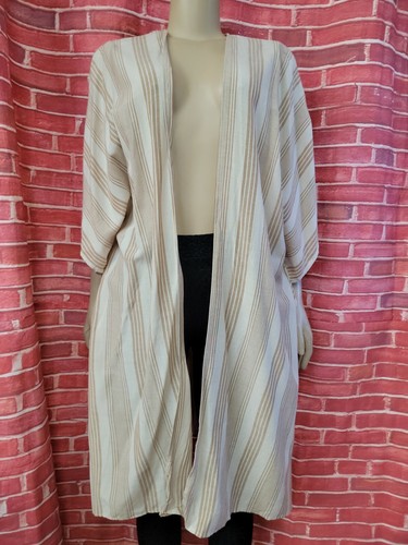 Universal Thread Ruana kimono Cape Poncho yellow Striped OSFM NWT #C - Picture 9 of 9
