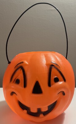 Vintage 1960s Blow Mold Pumpkin Halloween Candy 5 