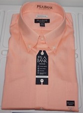 Jos A Bank Big Tall Traveler Dress Shirt 20 - 34/35 Traditional Fit Orange NWT