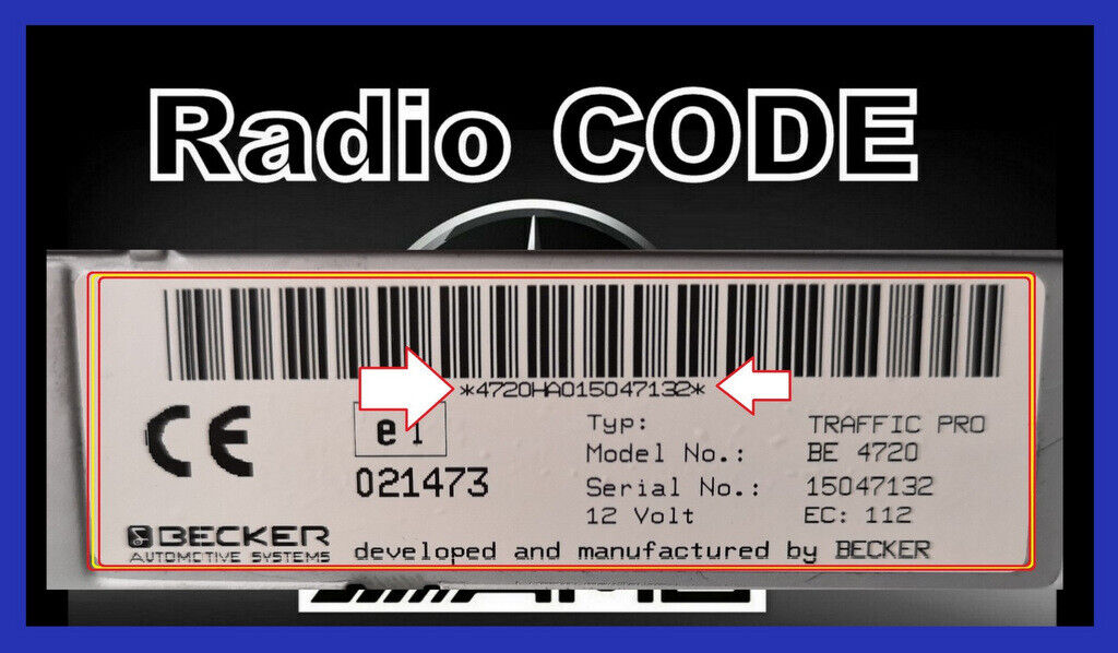Radio CODE Becker Mercedes BE1100 最大73%OFFクーポン BE2210 BE1692 BE1492 保証 BE1150 BE