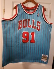 NWT 130.00 MItchell  Ness Mens Chicago Bulls Rodman Swingman Jersey Blue XL