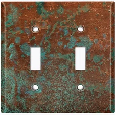 Metal Light Switch Cover Wall Plate Metal Distressed Copper Worn Patina MET020