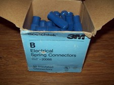 3M Scotchlok B Electrical Spring Connectors, Blue, Insulated OPEN BOX- 40pcs NOS