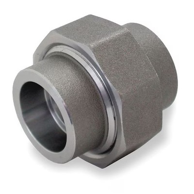 Union Union, 1/2'' Pipe, Socket Weld, Black Forged Steel, Class 3000, 1Mnu4