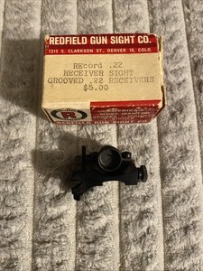 Vintage Redfield REcord .22 Receiver Sight Grooved .22 Receivers w/Box “N”