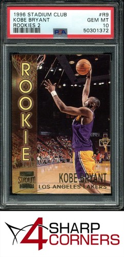 1996 STADIUM CLUB ROOKIES 2 #R9 KOBE BRYANT RC LAKERS HOF PSA 10