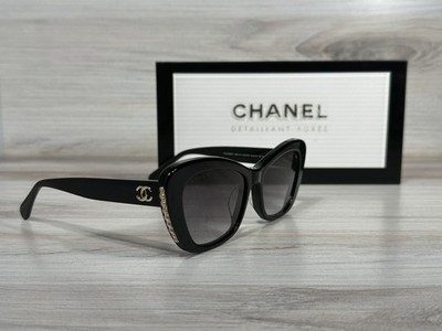 Chanel 5481 Cat Eye Pearl Sunglasses Black & Gold C622/S6  display picture 1