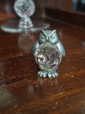 Cuteri pewter and crystal mini owl - 1 1/8'''' tall